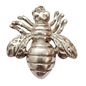 Sterling Silver Bug Fly Bee Brooch Signed Pin C835